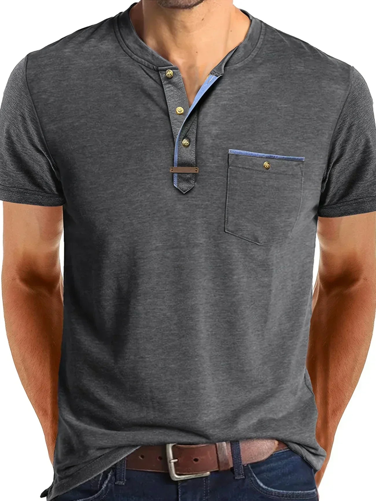 Savrani™ | Elegant T-Shirt with Round Neck and Pocket