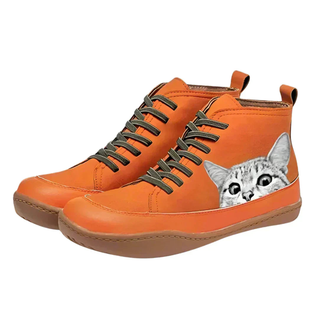 Irena™ | Leather Ankle Boots for Cat Lovers