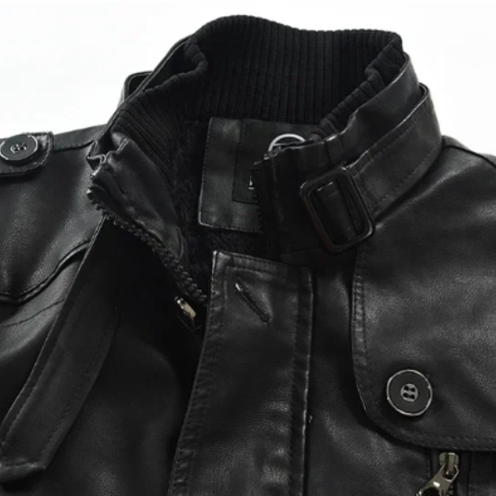 Jaxven – Long Vintage Style Motorcycle Leather Jacket