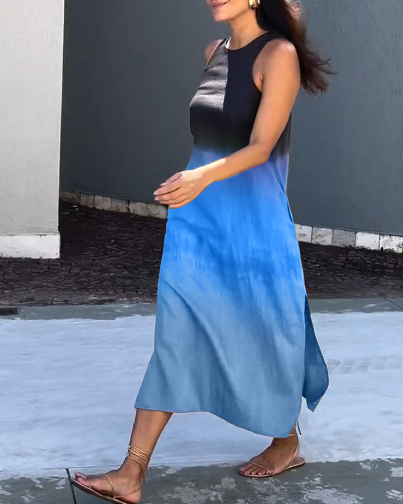 Anette | Sleeveless Gradient Dress with Round Neckline