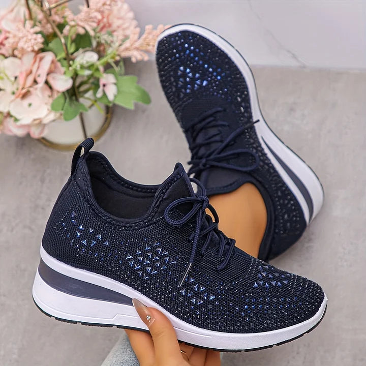 Giselle – Orthopedic Sneakers with Shiny Crystals