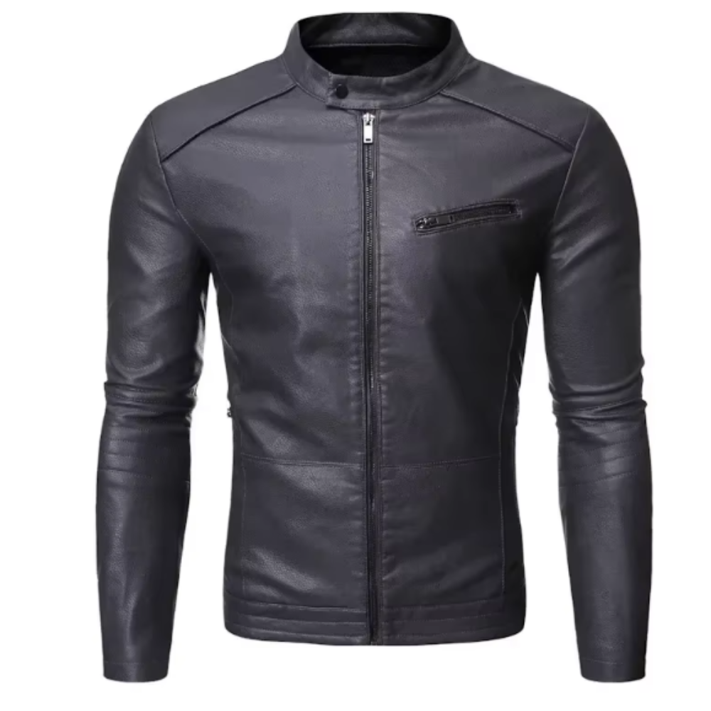 Jarvian – Elegant Leather Jacket with Zipper
