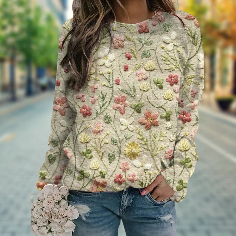 Gertruda | Sweater with Floral Pattern