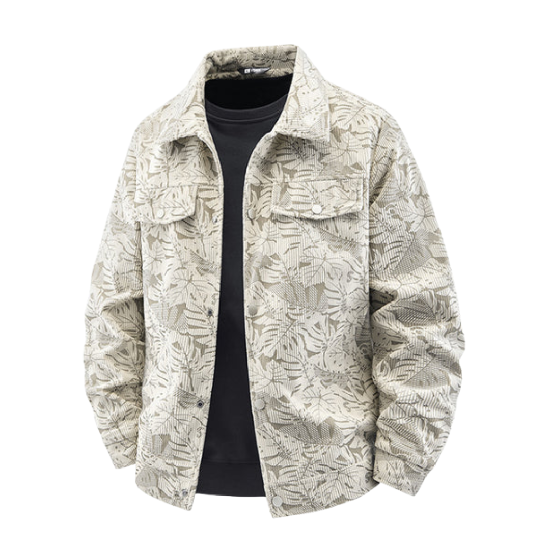 Leaf Embossed Corduroy Jacket