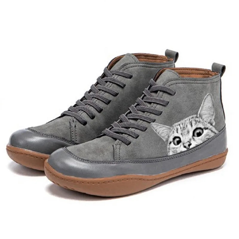 Irena™ | Leather Ankle Boots for Cat Lovers