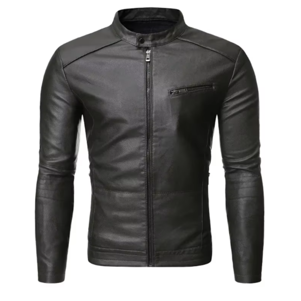 Jarvian – Elegant Leather Jacket with Zipper