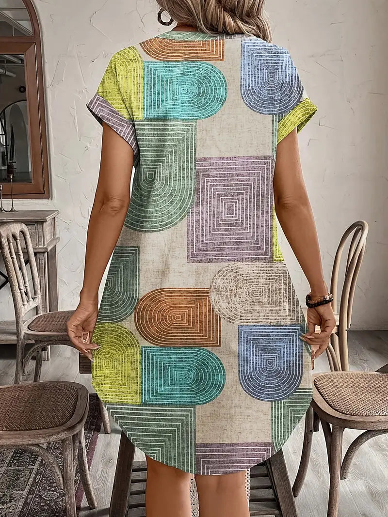 Lucille™ | Elegant Geometric Dress