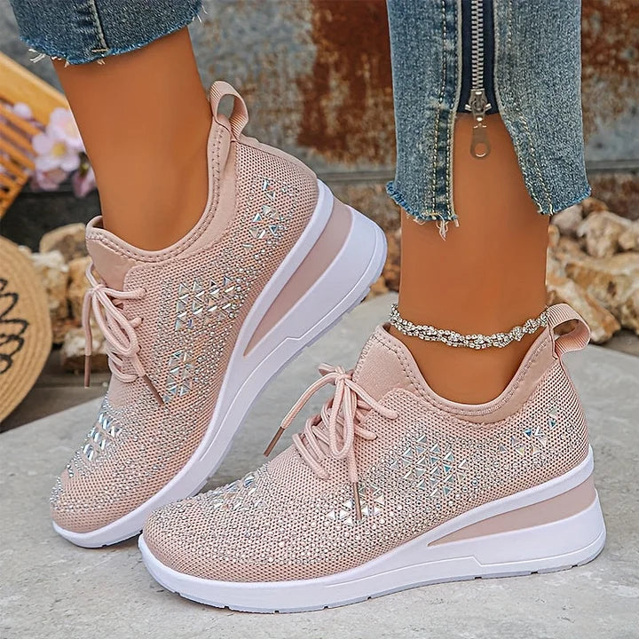 Giselle – Orthopedic Sneakers with Shiny Crystals