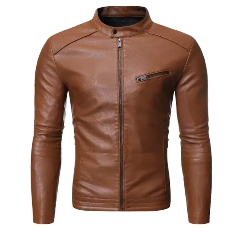 Jarvian – Elegant Leather Jacket with Zipper