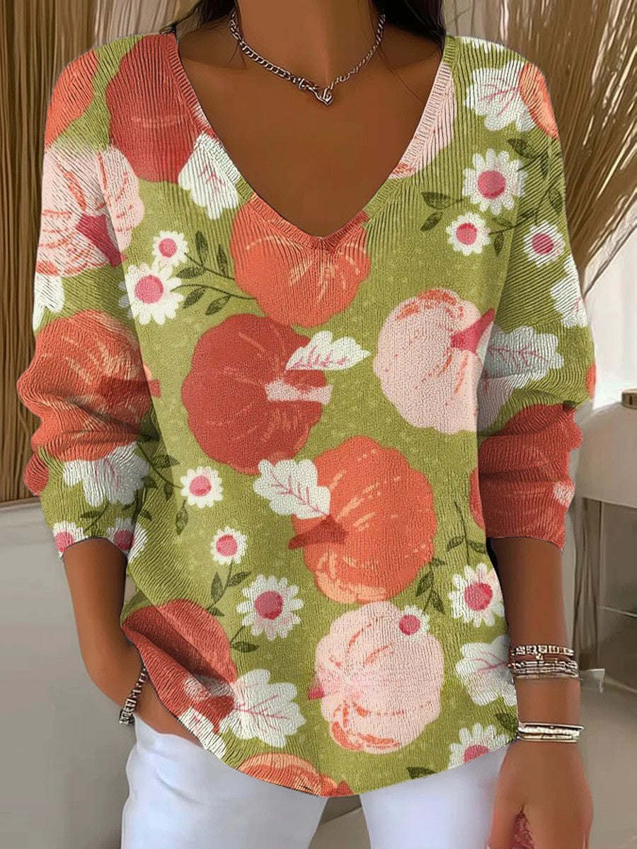 Melavie – Classic Soft Sweater with V-Neck