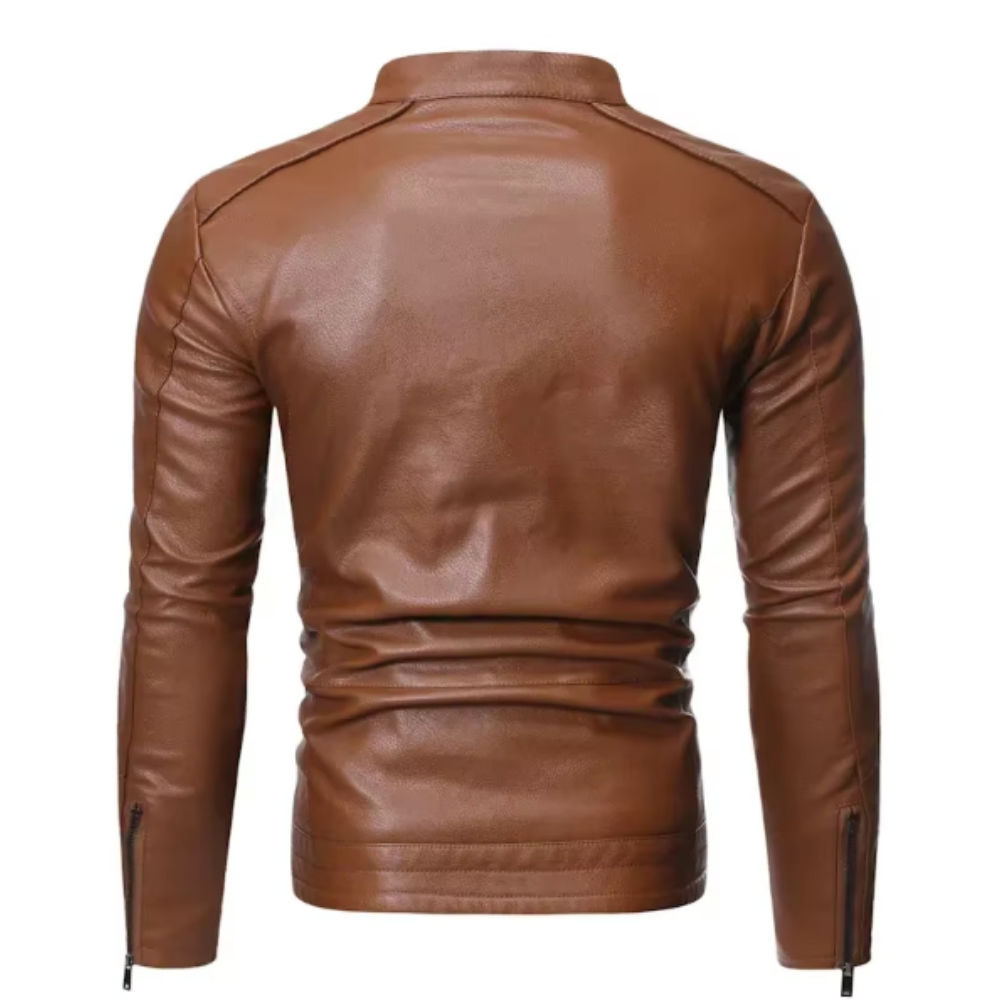 Jarvian – Elegant Leather Jacket with Zipper