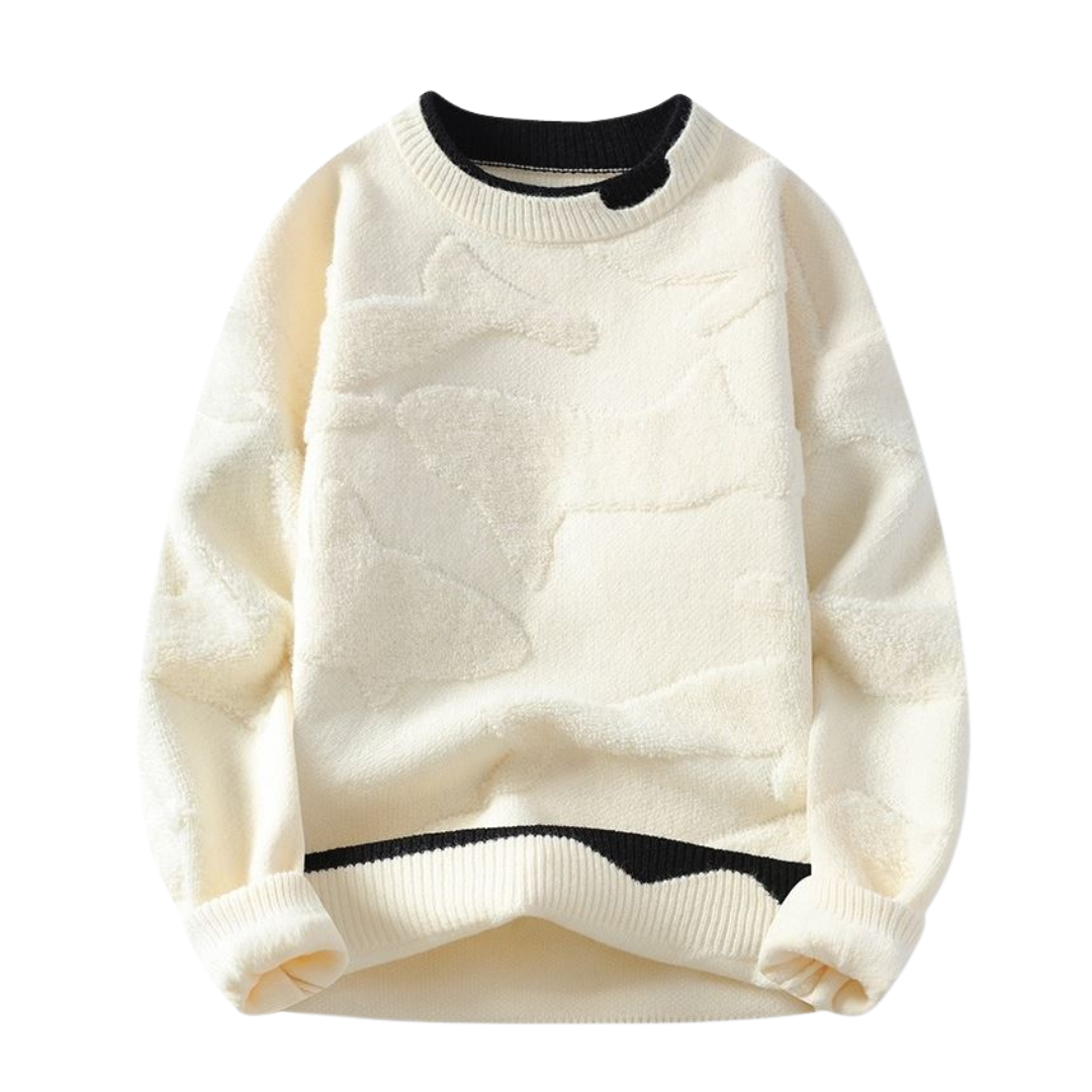 Abstract Textured Knit Sweater