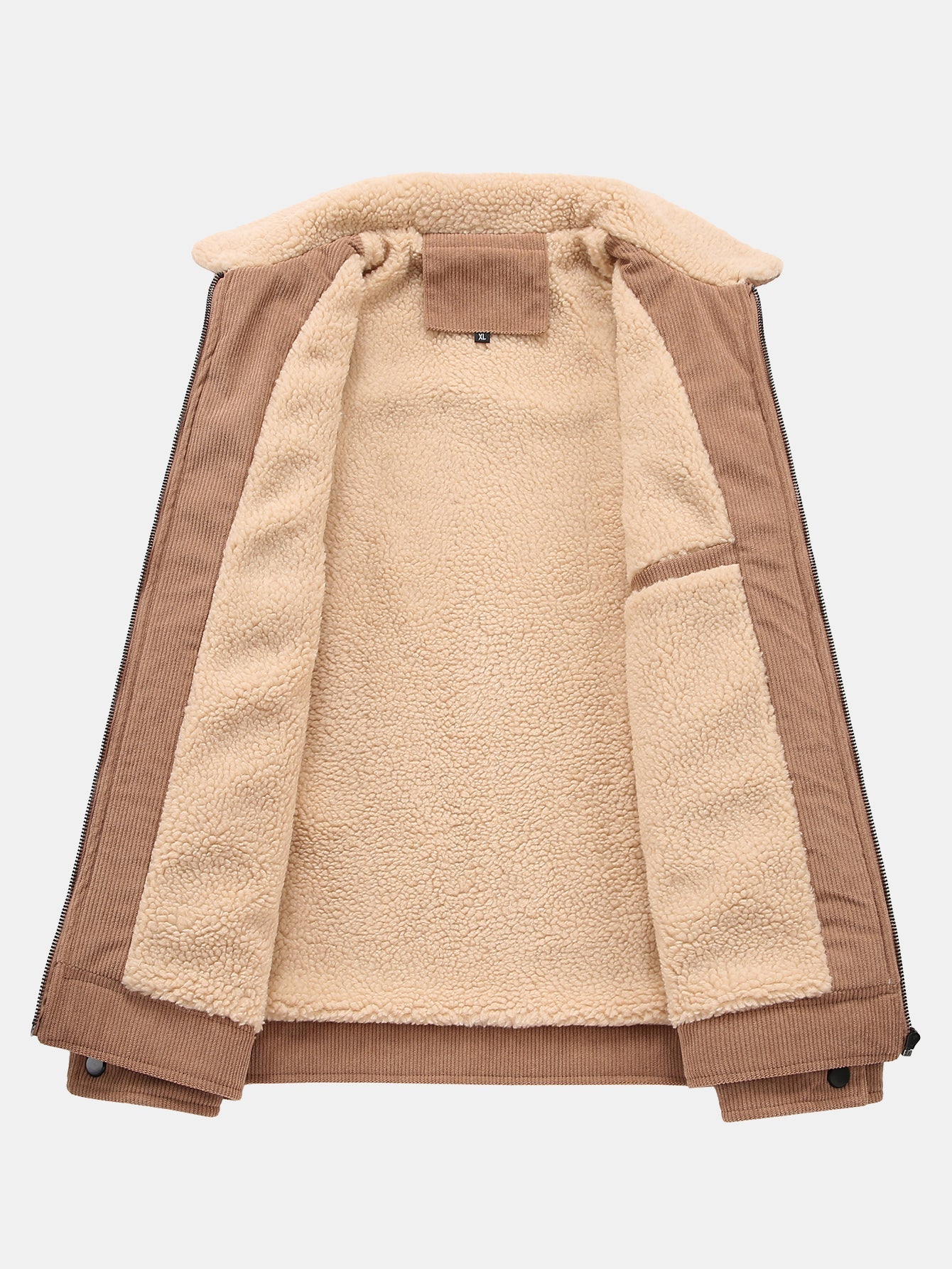 Plush-Lined Corduroy Zip Jacket