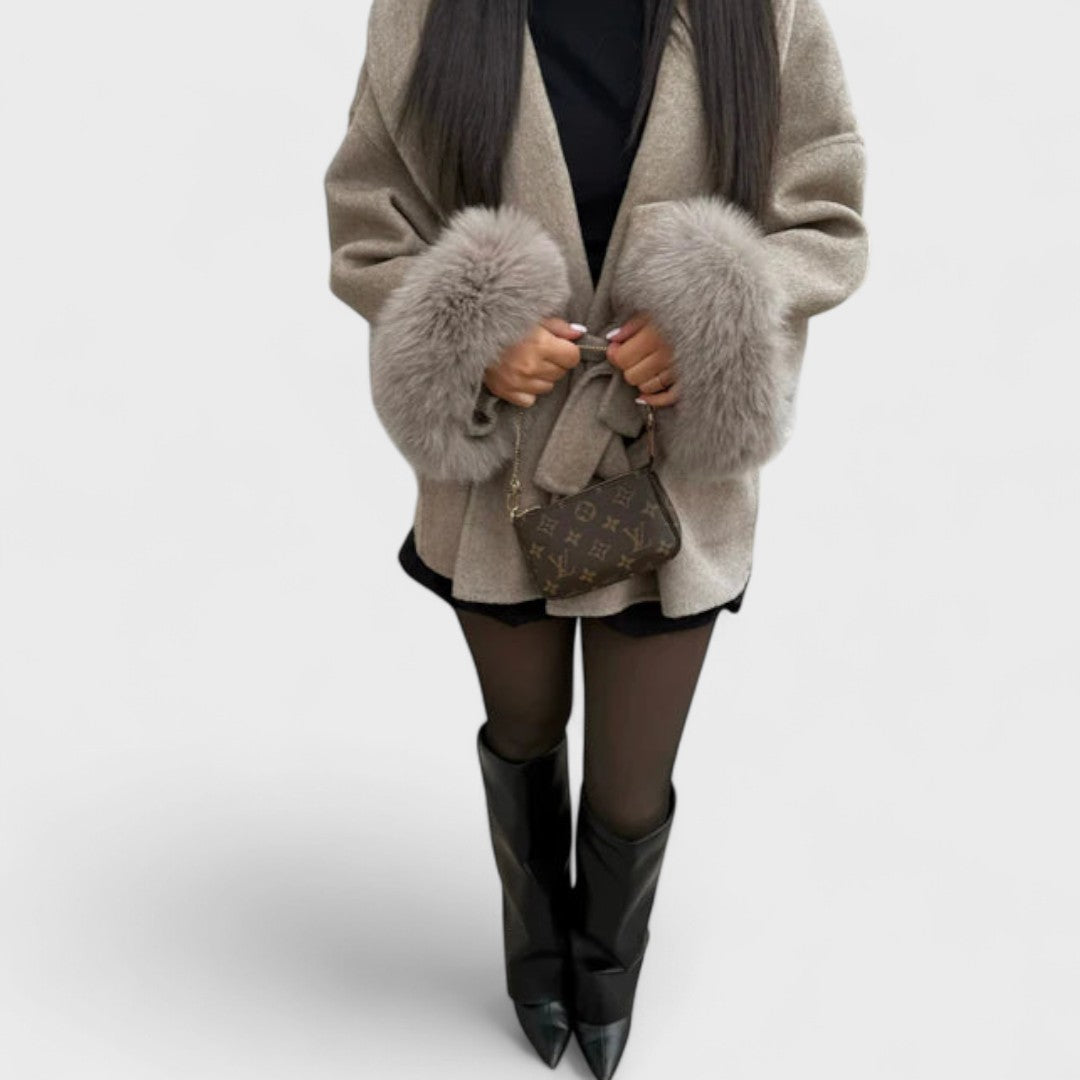 Anavelle – Elegant Winter Coat with Eco-Fur