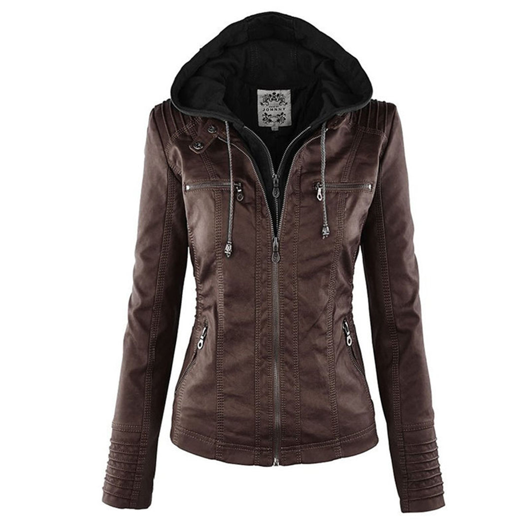 Bellini | Fashionable leather jacket with a hood