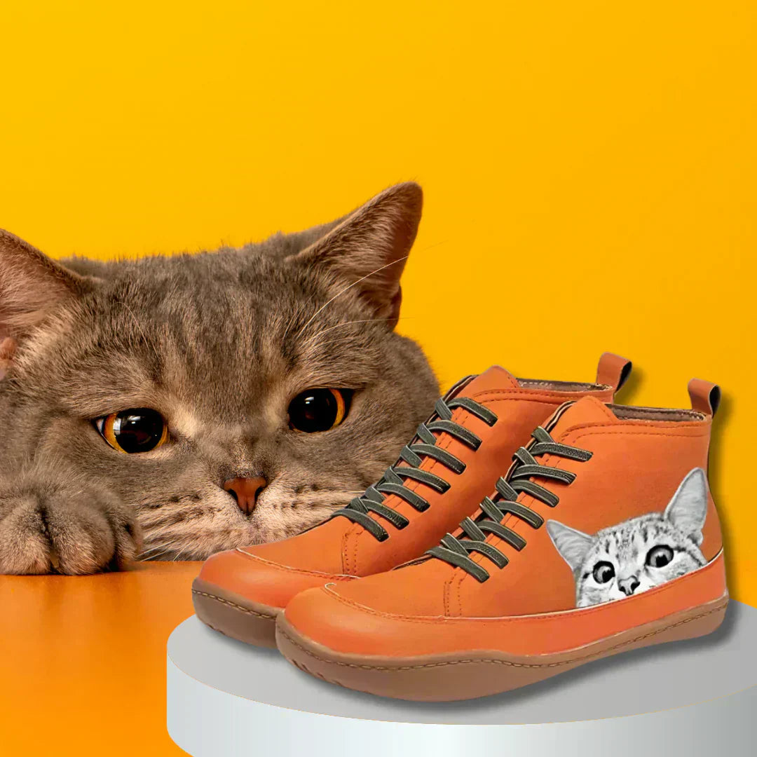 Irena™ | Leather Ankle Boots for Cat Lovers