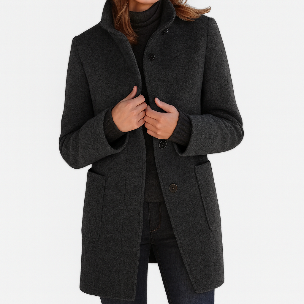 Elvira – Elegant Coat with High Collar