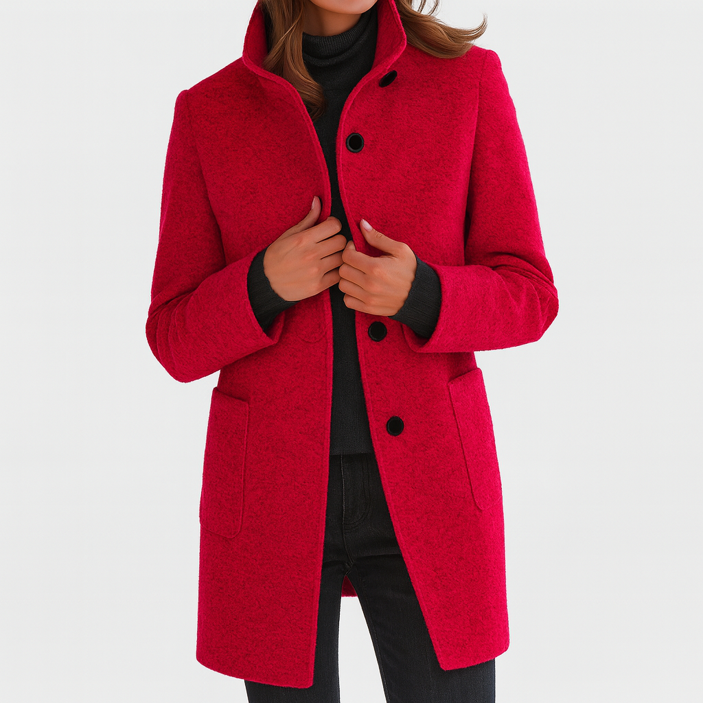 Elvira – Elegant Coat with High Collar