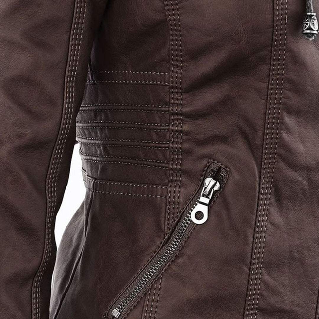 Bellini | Fashionable leather jacket with a hood