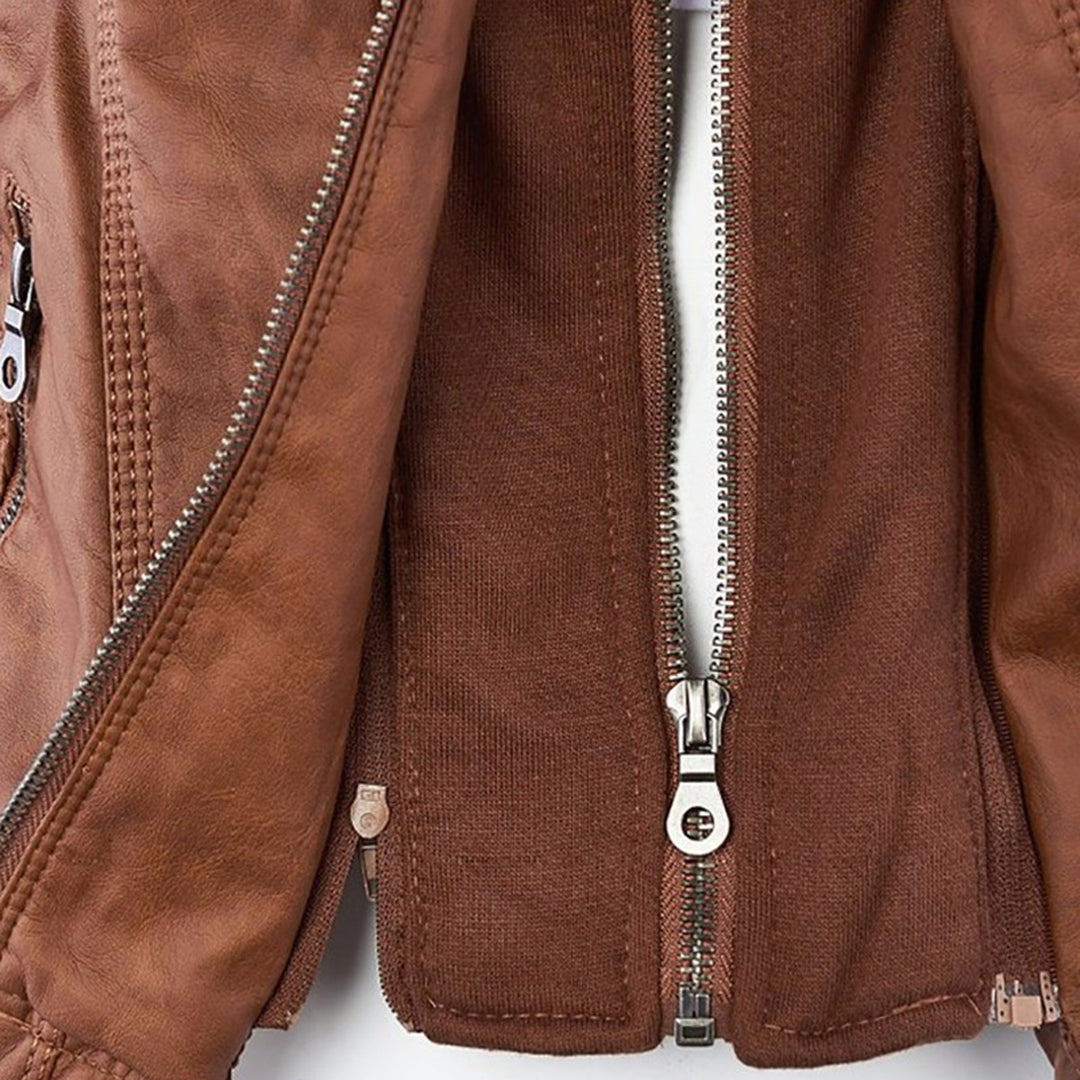Bellini | Fashionable leather jacket with a hood