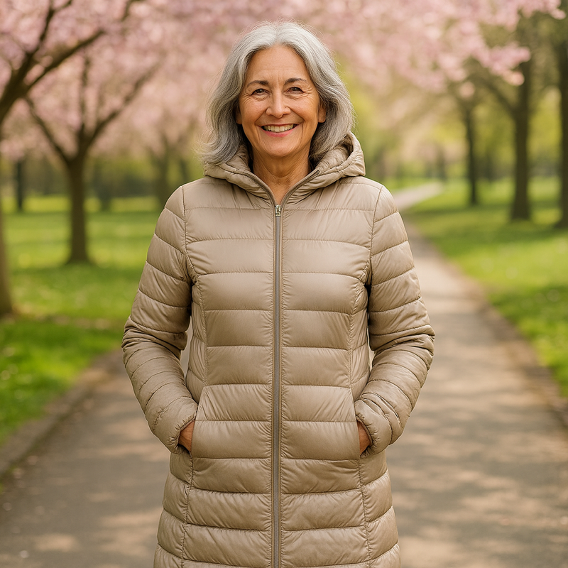 Helsa Long Puffer Jacket Mid-Season | Champagne