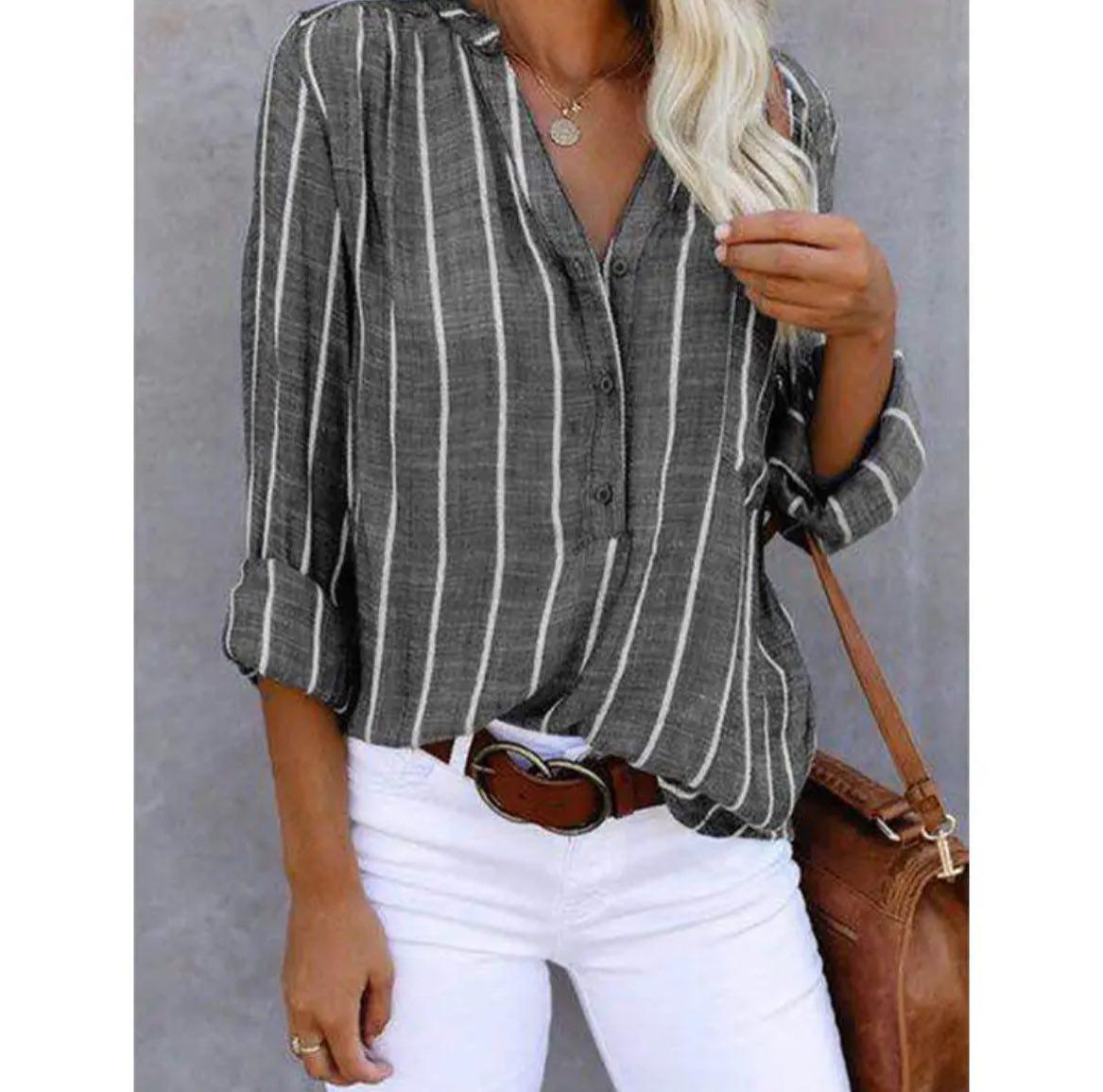Maria | Striped Long Sleeve Blouse