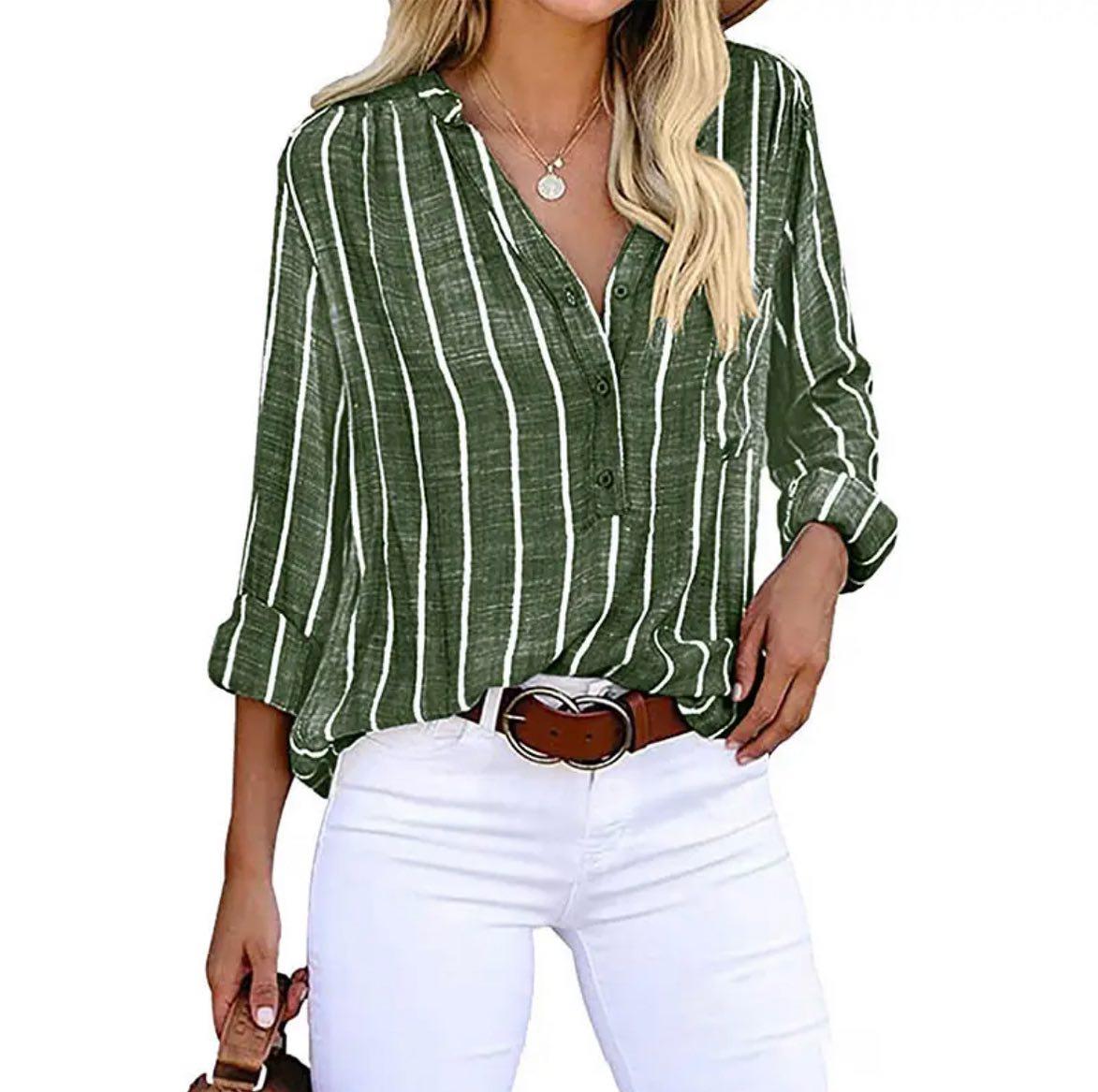 Maria | Striped Long Sleeve Blouse