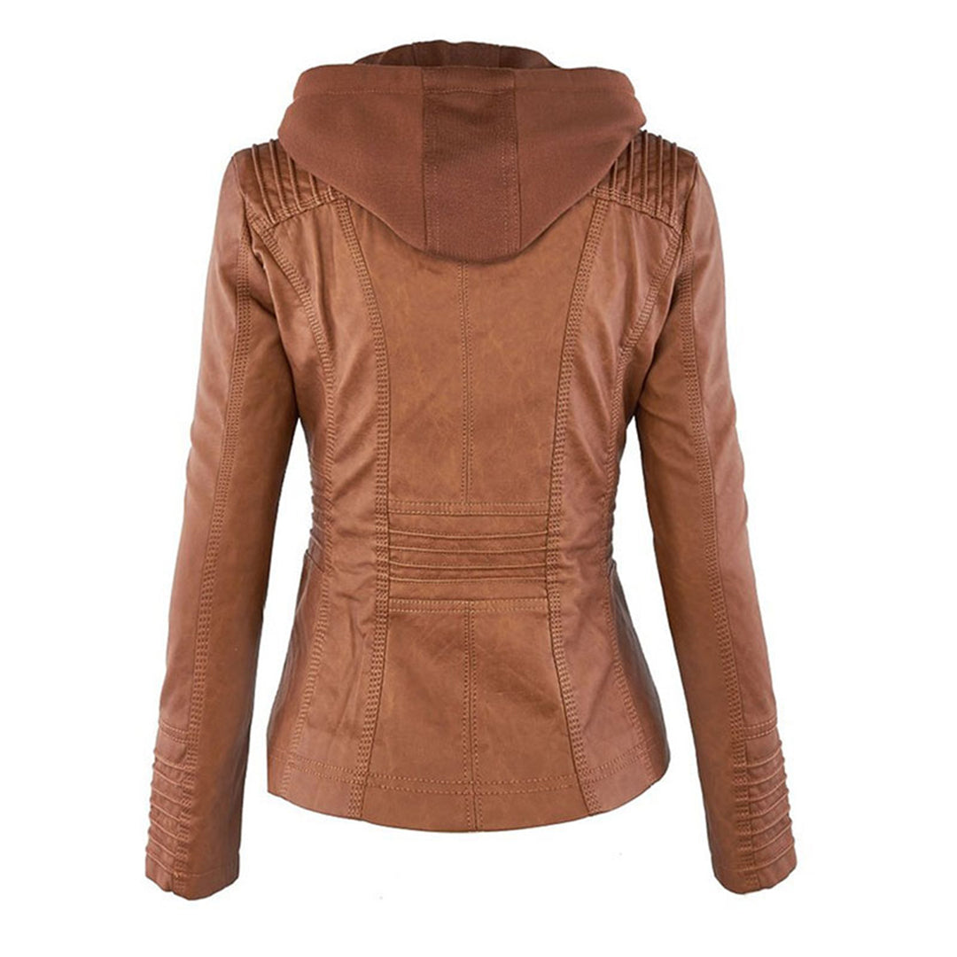 Bellini | Fashionable leather jacket with a hood