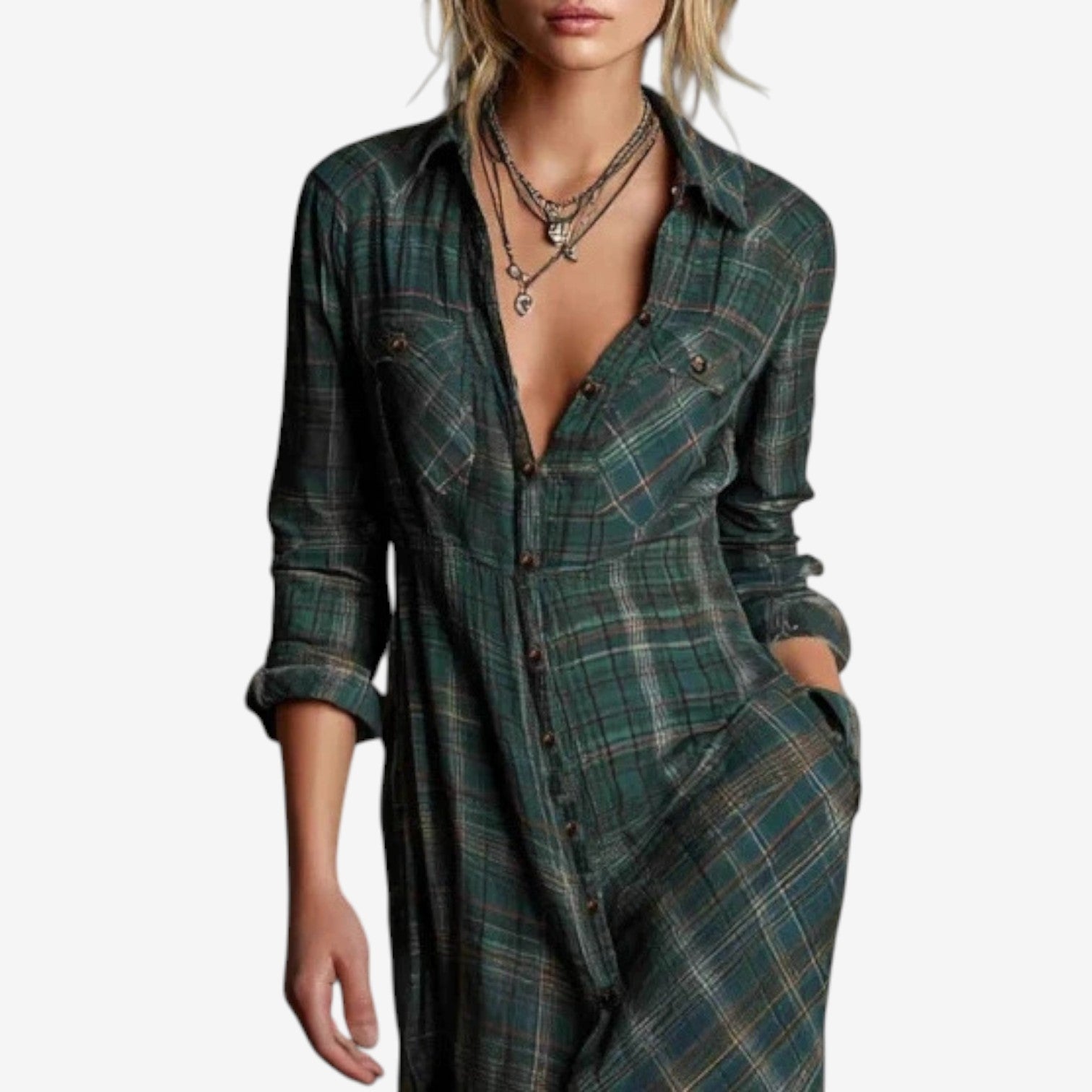 Léorine | Elegant Collared Shirt Dress
