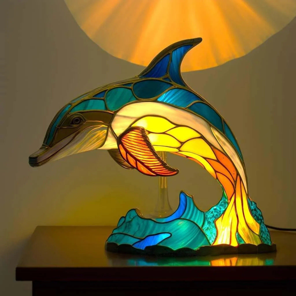 Lamp Flip | Dolphin Magisk with Colorful Glass