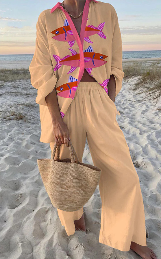 Evalisse™ | Bedding Set with Pink Fish Pattern