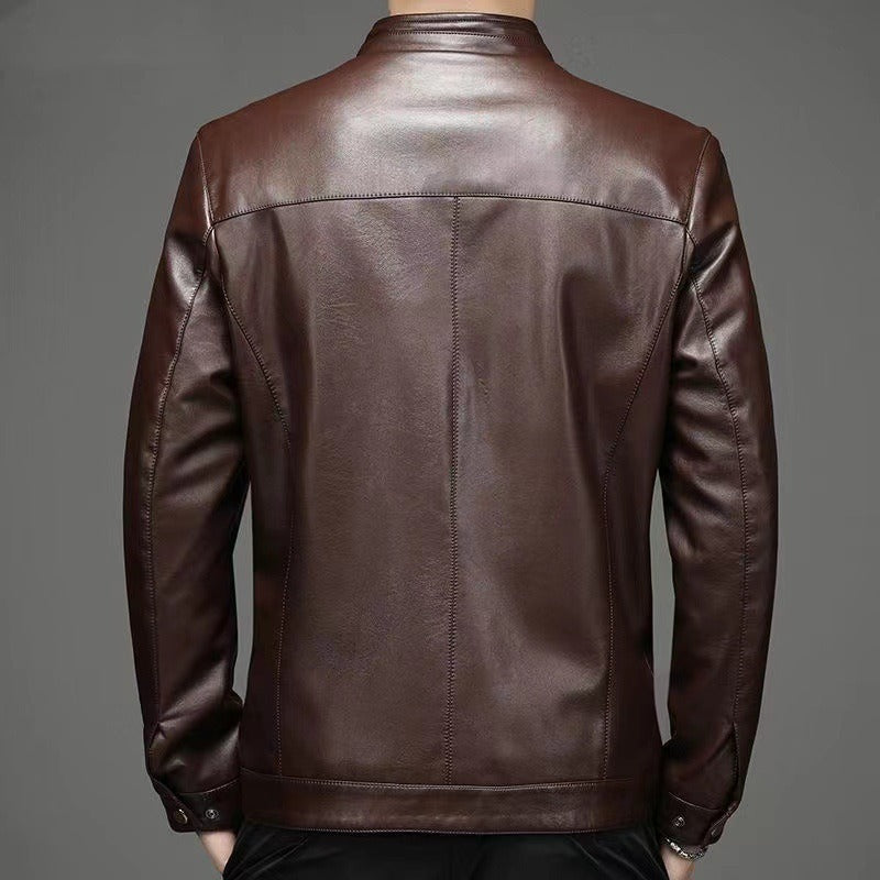 Aleksen – Casual Leather Jacket in Vintage Style