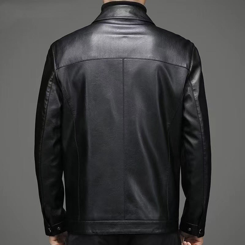 Aleksen – Casual Leather Jacket in Vintage Style