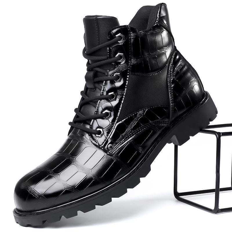 Dante Ferrara | Croc Leather Ankle Boots