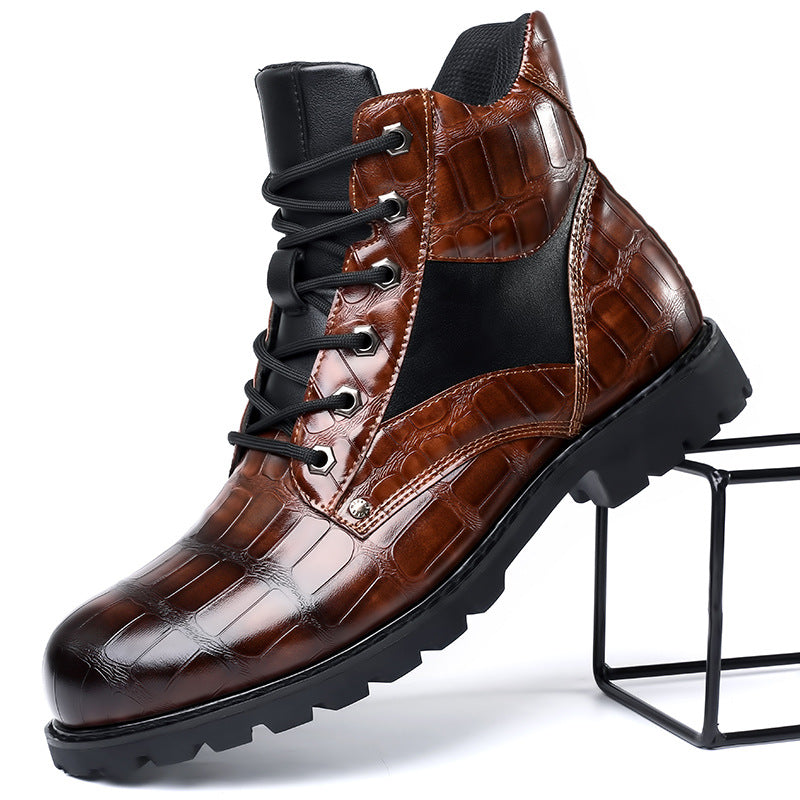 Dante Ferrara | Croc Leather Ankle Boots