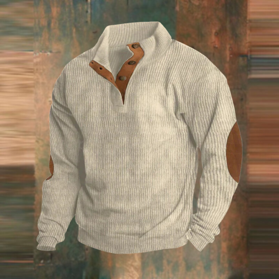 Sweater with High Collar and Long Sleeves