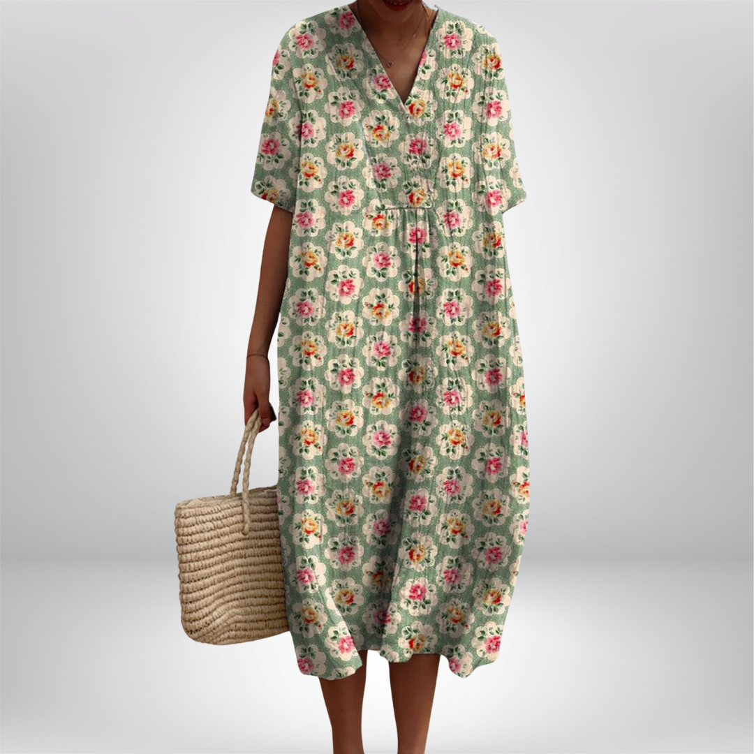 Femke | Vintage Style Dress with Floral Pattern - Limited Edition