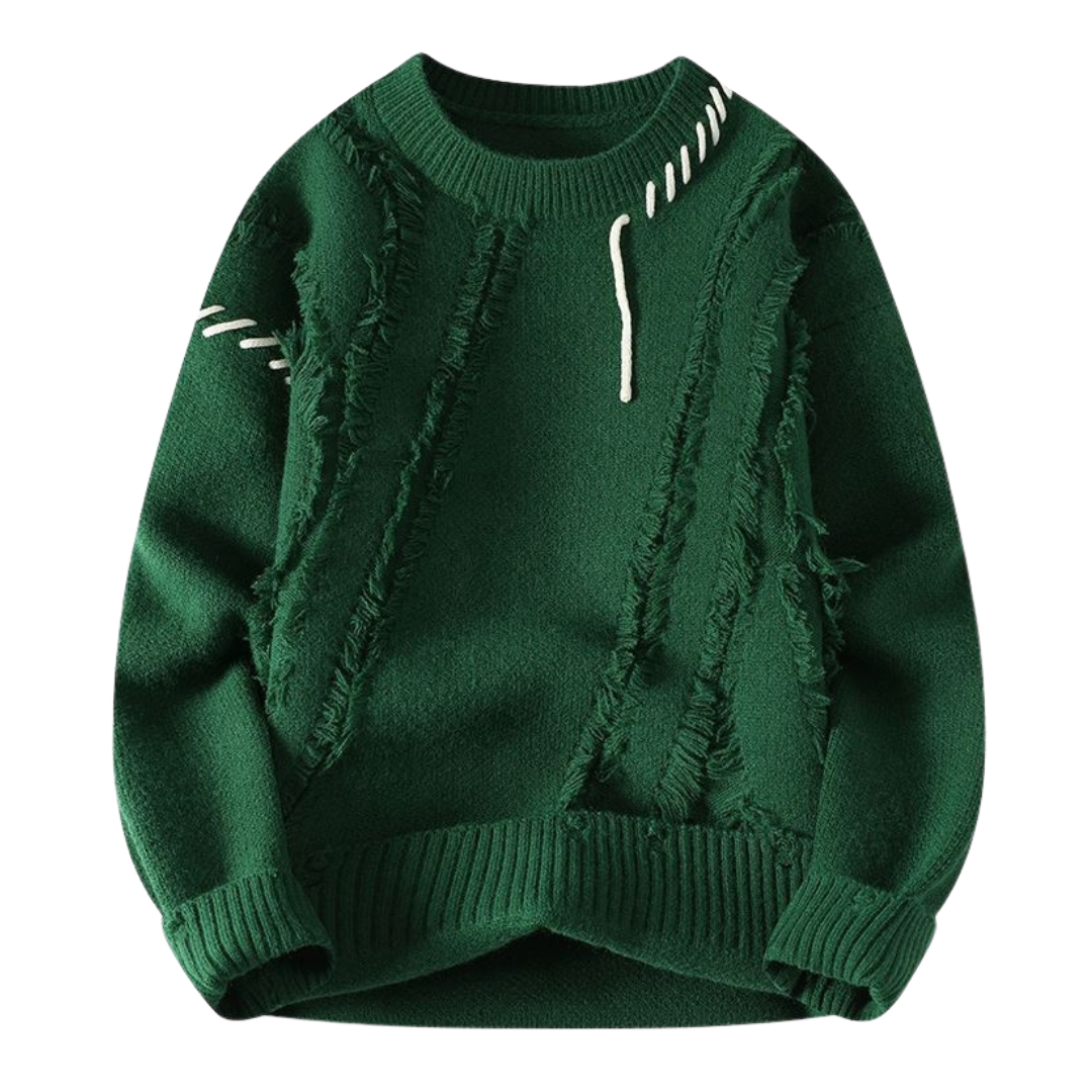 Premium Ribbed Trim Knitted Sweater