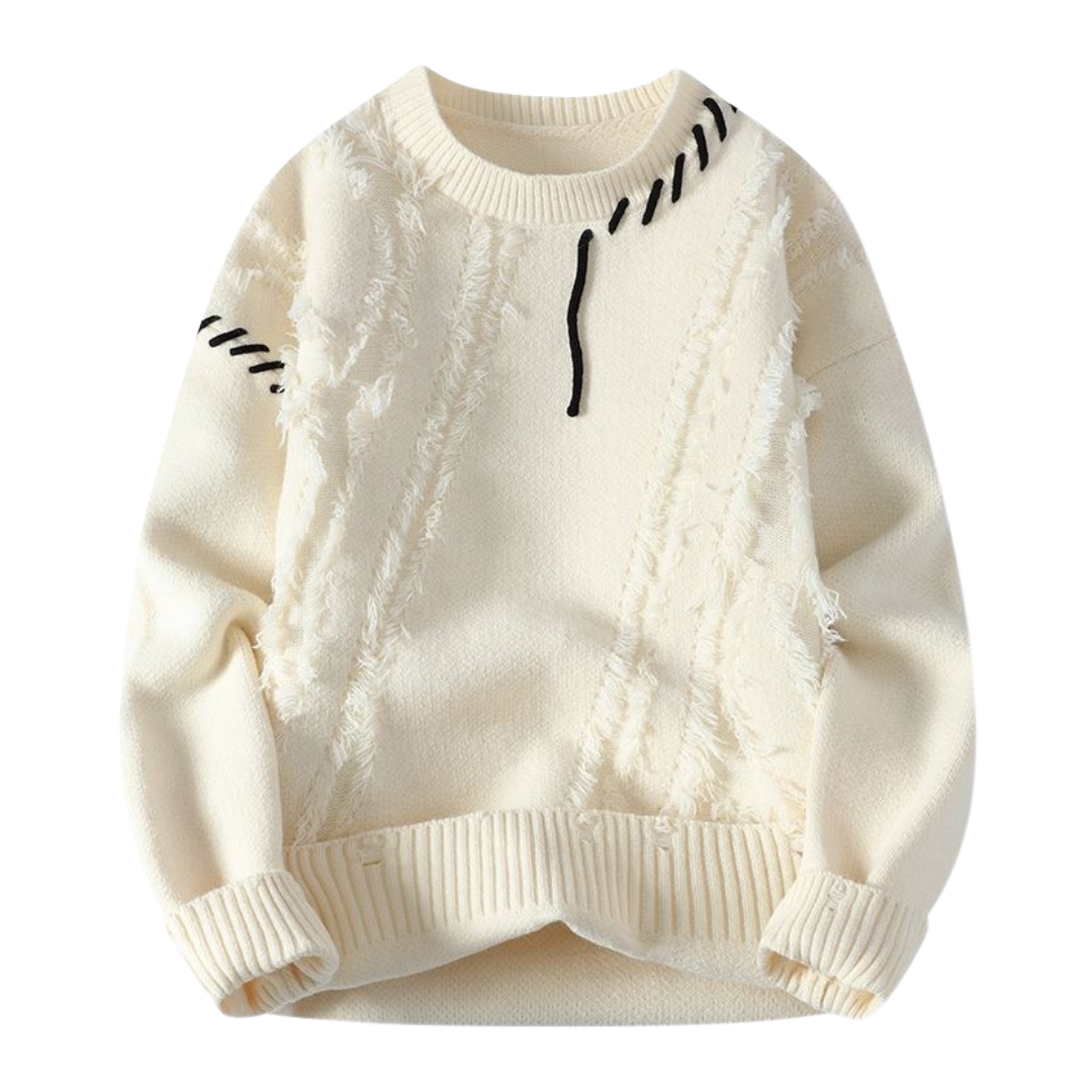 Premium Ribbed Trim Knitted Sweater