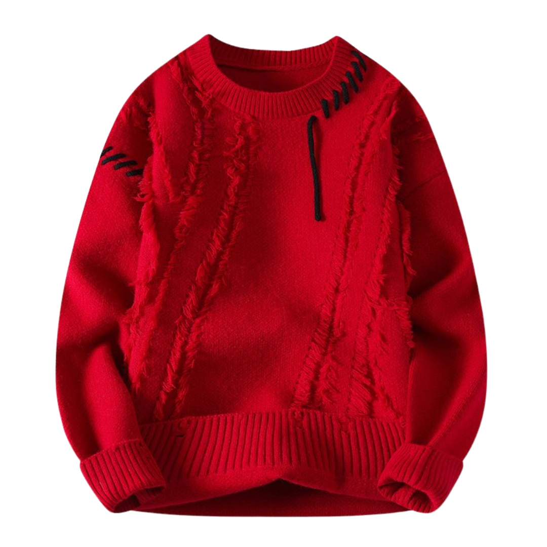 Premium Ribbed Trim Knitted Sweater