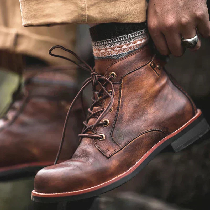 Fanum | Men's Retro Ankle Boots with Round Toe