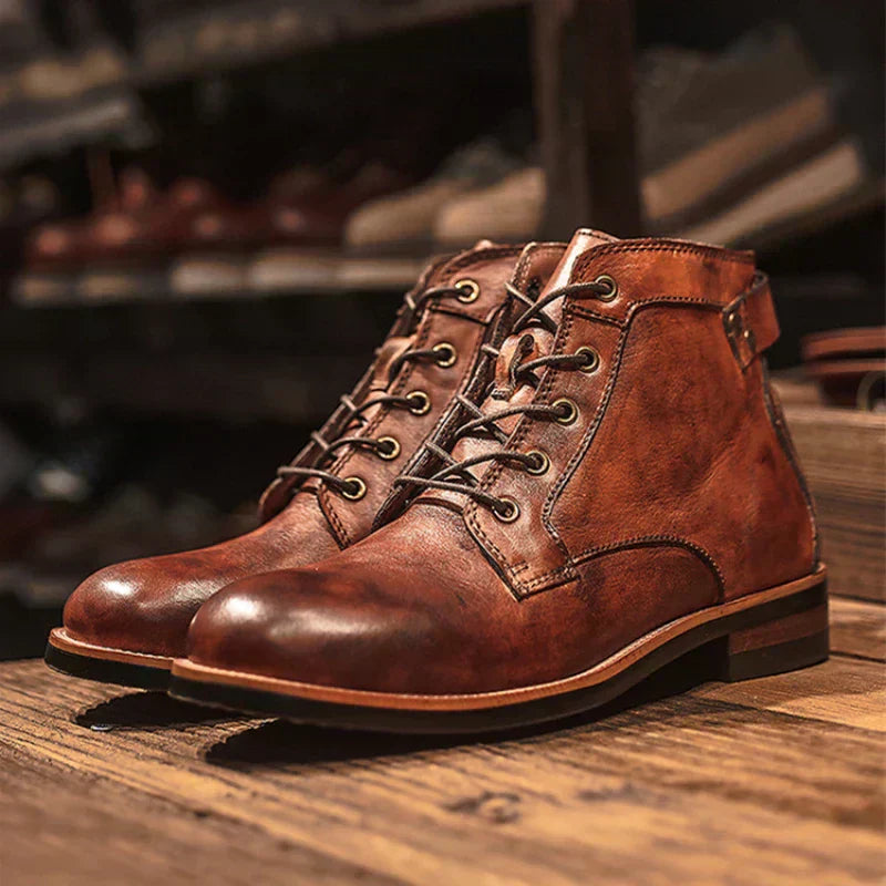 Fanum | Men's Retro Ankle Boots with Round Toe