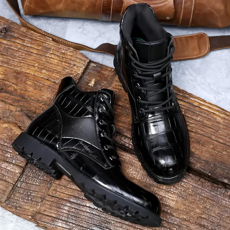 Dante Ferrara | Croc Leather Ankle Boots