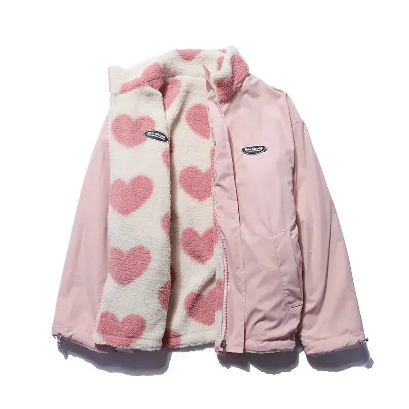 Amelia – Reversible Heart Pattern Jacket