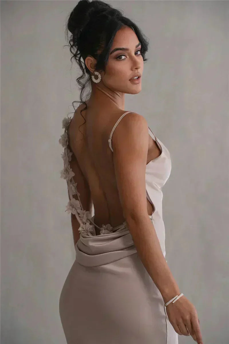 Cassiane - Satin Floral Dress