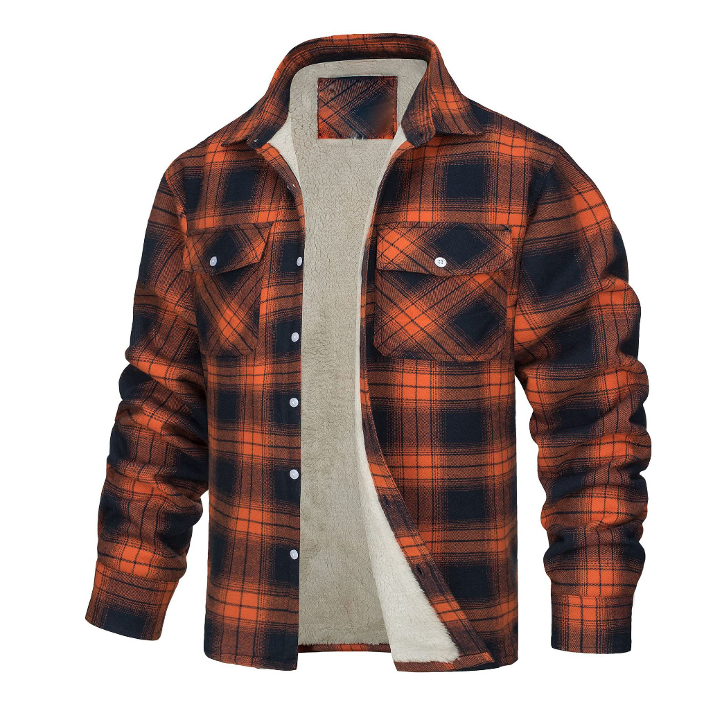 Nate™ | Men's Plaid Jacket with Sherpa Lining