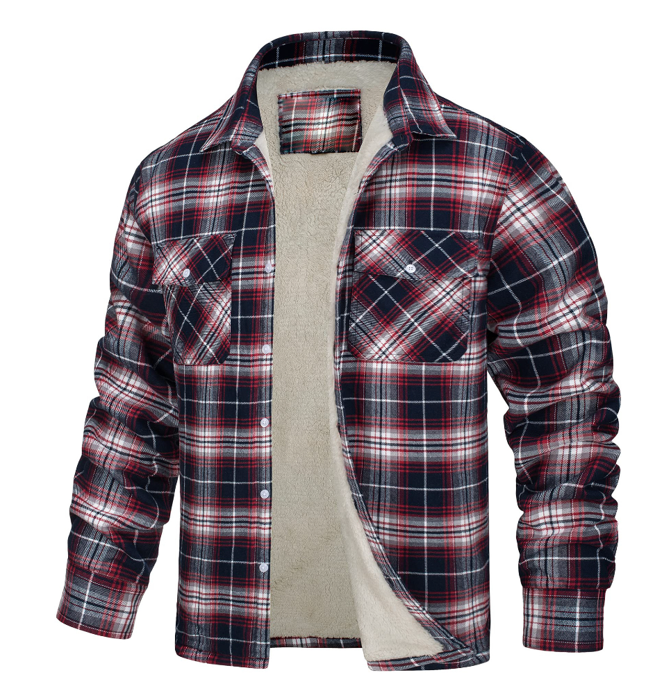 Nate™ | Men's Plaid Jacket with Sherpa Lining