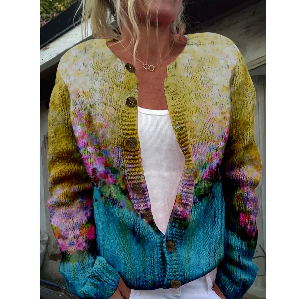Amrei | Elegant cardigan with print