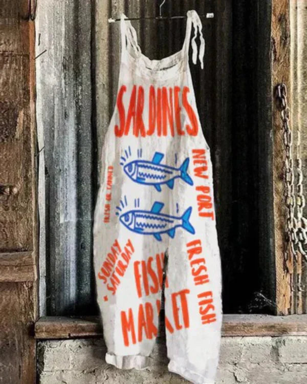 Marini™ | Sardine Pattern Jumpsuit – Art and Japanese Elegance