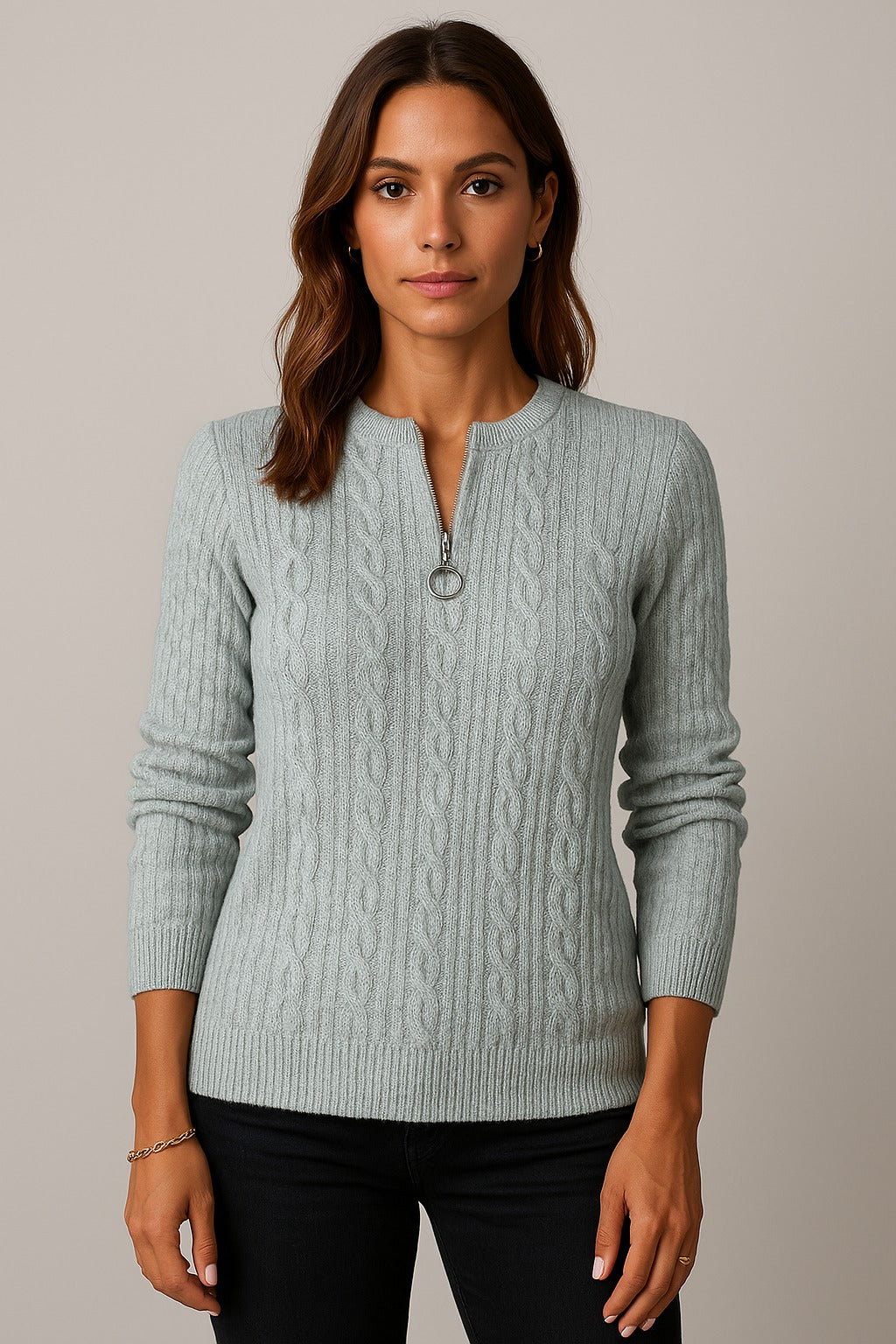 Julia | Elegant knitted sweater with a zipper